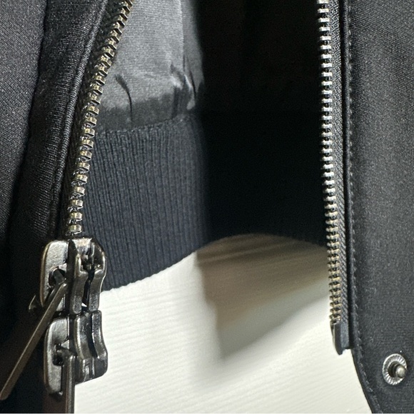 Theory Nyree Bomber Jacket Women's Medium Black Moto Style Medium Weight Cotton - Picture 8 of 14